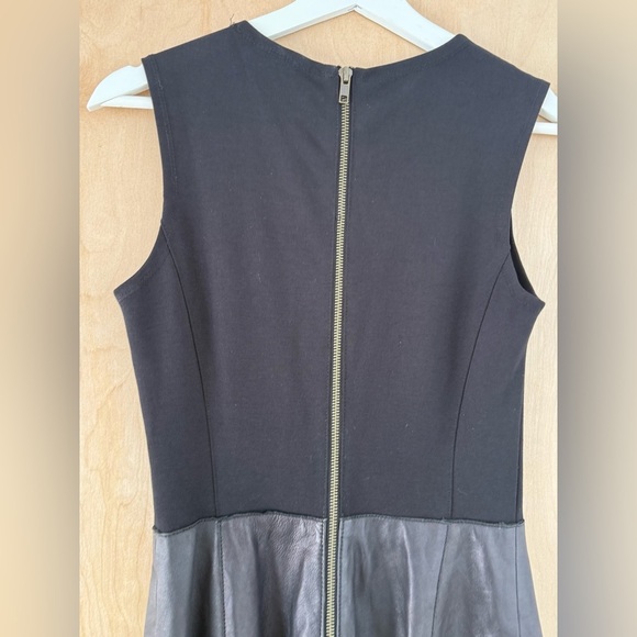 Halogen Black Sleeveless A-line Leather Mini Dress - Picture 11 of 12